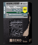 Ecko Decking Screws Oval Head T-REX17-304Stainless Steel 10G -60,65,75 mm Pack of 250