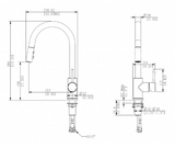 Archant Heritage Elementi Uno Gooseneck Mixer w/Pullout Spout, MP, Available in 3 Colours : Black ,Brushed no & Chrome