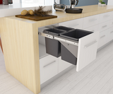 Tanova NZ Simplex Push Open Kitchen Bin - 350mm Cabinet Drawer Front Type - 1 x 15L 2 x 6Litre ,1 x 18L 2 x 8Litre  ,2 x 15Litre ,2 x 18Litre and 2 x 24Litre White & Grey