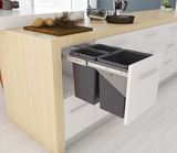 Tanova NZ Simplex Push Open Kitchen Bin - 350mm Cabinet Drawer Front Type - 1 x 15L 2 x 6Litre ,1 x 18L 2 x 8Litre  ,2 x 15Litre ,2 x 18Litre and 2 x 24Litre White & Grey