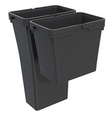 Tanova NZ Bin for LEGRABOX F Drawer - Frame & Buckets 500mm & 600mm Cabinet  – 1 x 20L 1 x 36Litres - White & Grey