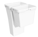 Tanova NZ Bin for LEGRABOX F Drawer - Frame & Buckets 500mm & 600mm Cabinet  – 1 x 20L 1 x 36Litres - White & Grey