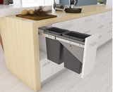 Tanova NZ Simplex Soft Close Kitchen Bin - 200mm ,300mm ,350mm and 400mm Cabinet Drawer Front Type - 1 x 50Litre ,2 x 6Litre ,2 x 8Litre ,2 x 10Litre ,2 x 12Litre ,2 x 15Litre ,2 x 18Litre ,2 x 24Litre & 3 x 8Litre Grey or White