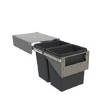 Tanova NZ Simplex Soft Close Kitchen Bin - 200mm ,300mm ,350mm and 400mm Cabinet Drawer Front Type - 1 x 50Litre ,2 x 6Litre ,2 x 8Litre ,2 x 10Litre ,2 x 12Litre ,2 x 15Litre ,2 x 18Litre ,2 x 24Litre & 3 x 8Litre Grey or White