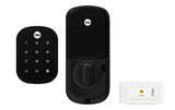 YALE ASSURE SL(Keyless) SMART-READY LOCK WITH APEX 145X525 ENTRANCE SET MATT BLACK &  SATIN NICKEL