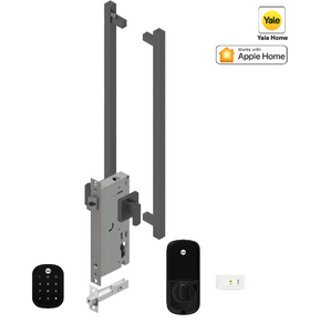 YALE ASSURE SL(Keyless) SMART-READY LOCK WITH APEX 145X525 ENTRANCE SET MATT BLACK &  SATIN NICKEL