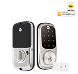 YALE ASSURE SL(Keyless) SMART-READY LOCK WITH APEX 145X525 ENTRANCE SET MATT BLACK &  SATIN NICKEL