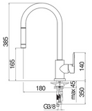 BURNS & FERALL NOBILI MAIN PRESSURE TAP SILVER NEW ROAD SINGLE JET & PULL OUT  SHOWER HEAD HEIGHT : 355MM ,325MM & 385MM CHROME