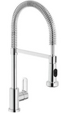 BURNS & FERALL NOBILI MAIN PRESSURE TAP SILVER NEW ROAD SINGLE JET & PULL OUT  SHOWER HEAD HEIGHT : 355MM ,325MM & 385MM CHROME