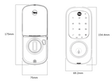 YALE ASSURE KEYED SMART-READY LOCK WITH APEX 145X375 ENTRANCE SET SATIN NICKEL & MATT BLACK