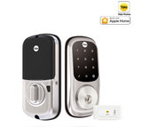 YALE ASSURE KEYED SMART-READY LOCK WITH APEX 145X375 ENTRANCE SET SATIN NICKEL & MATT BLACK