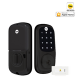 YALE ASSURE KEYED SMART-READY LOCK WITH APEX 145X375 ENTRANCE SET SATIN NICKEL & MATT BLACK