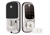 YALE ASSURE KEYED SMART-READY LOCK WITH APEX 145 X 225 ENTRANCE SET SATIN NICKEL & MATT BLACK