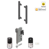 YALE ASSURE KEYED SMART-READY LOCK WITH APEX 145 X 225 ENTRANCE SET SATIN NICKEL & MATT BLACK