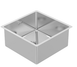 BURNS & FERALL BDM440 - Top Mount Bowl 400 x 400 x 200 Designer Waste & Overflow - 1.2mm Stainless Steel