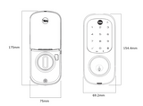 YALE ASSURE KEYED SMART-READY LOCK WITH APEX 145 X 525 ENTRANCE SET SATIN NICKEL & MATT BLACK