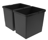 Tanova NZ Simplex Base Mounted Pull Out Kitchen Bin - 300mm and 350mm Cabinet Handle Type – 2 x 12Litre ,2 x 15Litre Grey