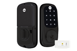 YALE ASSURE KEYED SMART-READY LOCK WITH HAWTHRON LEVER MATT BLACK & SATIN NICKEL