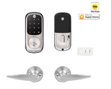 YALE ASSURE KEYED SMART-READY LOCK WITH HAWTHRON LEVER MATT BLACK & SATIN NICKEL