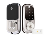 YALE ASSURE KEYED SMART-READY LOCK WITH APEX 146X600 ENTRANCE SET MATT BLACK & SATIN NICKEL