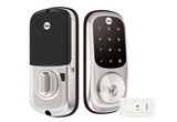 YALE ASSURE KEYED SMART-READY LOCK WITH APEX 147X450 ENTRANCE SET MATT BLACK & SATIN NICKEL