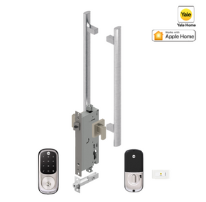 YALE ASSURE KEYED SMART-READY LOCK WITH APEX 141 X 450 ENTRANCE SET SATIN NICKEL & MATT BLACK