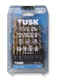 Tusk Heavy Duty Metal Drill Bits HSS 1.5 x 40/18 ,2mm x 49/24 ,2.5mm x 57/30 ,3mm x 61/33 ,3.2mm x 65/36 - 2pc pack