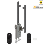 YALE ASSURE KEYED SMART-READY LOCK WITH APEX 141 X 450 ENTRANCE SET SATIN NICKEL & MATT BLACK