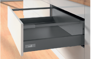 Hettich Germany Atira Pot and Pan Drawer Set Height 176mm Anthracite / Dark Grey Length Available in 260mm, 300mm, 350mm, 420mm, 470mm and 520mm With Gallery Rails