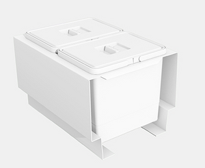 Tanova NZ Kitchen Bin - Drawer Frame & Buckets 400mm Cabinet  - 2 x 15 Litre ,2 x 18 Litre & 2 x 24 Litre - White