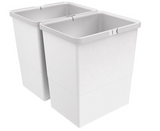 Tanova NZ Kitchen Bin - Drawer Frame & Buckets 400mm Cabinet  - 2 x 15 Litre ,2 x 18 Litre & 2 x 24 Litre - White