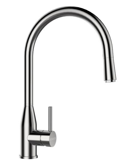 Archant Heritage Marbella Gooseneck Pullout & Swivel - Brushed Brass and Stainless Steel