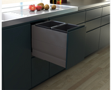 Tanova NZ Designer Soft Close Kitchen Bin - 800mm, 600mm,450mm,400mm,350mm,300mm Cabinet - 4 x 18Litre ,4 x 10Litre ,2 x 24Litre ,2 x 18Litre ,2 x 15Litre & 2 x 10Litre – Grey