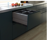 Tanova NZ Designer Soft Close Kitchen Bin - 800mm, 600mm,450mm,400mm,350mm,300mm Cabinet - 4 x 18Litre ,4 x 10Litre ,2 x 24Litre ,2 x 18Litre ,2 x 15Litre & 2 x 10Litre – Grey