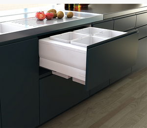 Tanova NZ Designer Soft Close Kitchen Bin - 800mm, 600mm,450mm,400mm,350mm,300mm Cabinet - 4 x 24Litre ,4 x 12Litre ,2 x 36Litre,,2 x 24Litre,2 x 18Litre & 2 x 12Litre – White