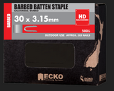 Ecko Fence Batten Staple Galvanized Barbed 30mmx3.15,40mmx4.00,50mmx4.00- 5kG & 20KG