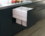 Tanova NZ Designer Soft Close Kitchen Bin - 800mm, 600mm,450mm,400mm,350mm,300mm Cabinet - 4 x 18Litre ,4 x 10Litre ,2 x 24Litre ,2 x 18Litre ,2 x 15Litre & 2 x 10Litre – White