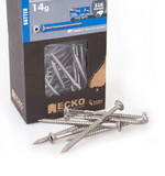 Ecko Batten Screw Stainless Steel 316 ,T-REX17- 14Gx75,90,100,125,150mm Pack of 500