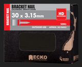 Ecko Bracket Nail  HD Galvanized Smooth 30mmx3.15-500G,2KG,5KG