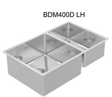 BURNS & FERALL BDM380 Right hand & Left hand 400 x 400 x 250  - Main bowl 200 x 400 x 160 - 1.2mm Stainless Steel