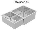 BURNS & FERALL BDM380 Right hand & Left hand 400 x 400 x 250  - Main bowl 200 x 400 x 160 - 1.2mm Stainless Steel