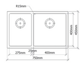 San Sink Stainless Steel 200-75 Right Madrid Titan premium Range 1.2mm