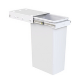 Hideaway Waste Bin ,Compact Range,1 x 40Litres Bucket Width 340 x Height 590 x Depth 440mm , Handle pull, & Door pull - Arctic White & Cinder( Available in 8 sizes : 1 x 15ltr,1x 20ltr ,1 x 40ltr ,1 x 50ltr ,2 x 15ltr ,2 x 20ltr ,2 x 35ltr ,2 x 40ltr )