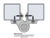 D&D Technologies DD TECH TRUCLOSE TCHD2 HEAVY DUTY HINGE - 1 ALIGN LEG & 2 ALIGN LEG WITH BLACK TRIM