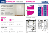 Cowdroy Barracuda Bi-Folding Doors Track System 13kg Single for Interior Doors Set for folding leaf Door and components 13kg