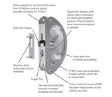 Cowdroy Crescent Sliding Door Locks ,Latches & Pulls - Passage Latch ,Dummy Latch & Dead Latching Lock Pack of 1 - (Polished Chrome ,Polished Brass & Satin chrome)