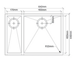 San Sink Stainless Steel AN4015-4040 Left Lisbon Delta Range 1.0mm