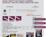 Ecko Construction Wafer Head TX50 XGuard Out Door TREX17 M10-80,100,120mm - Pack of 50