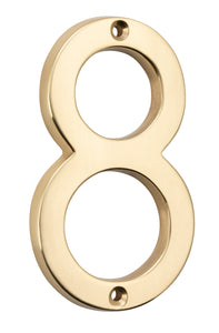 Numeral 8 Polished Brass H100mm