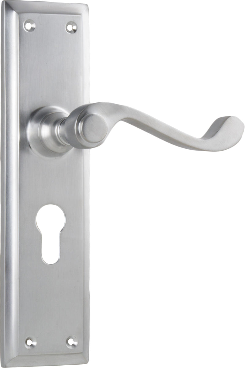 Door Lever Milton Euro Pair Satin Chrome H200xW50xP68mm – Hardware ...